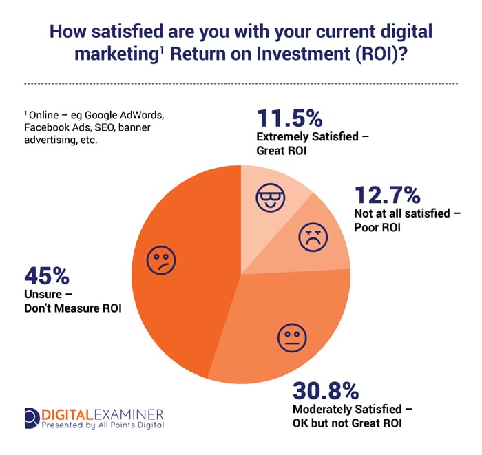 current digital marketing ROI satisfaction